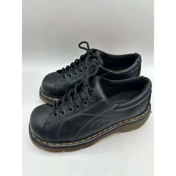 RARE DAISY Dr. Martens Chunky Platform Black Leather 12283 Oxford Boot WMS Sz 7 - Picture 6 of 12